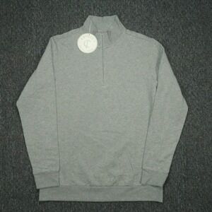 Criquet Pullover Men Medium Gray Quarter Zip Long Sleeve Fleece Sweater NWT